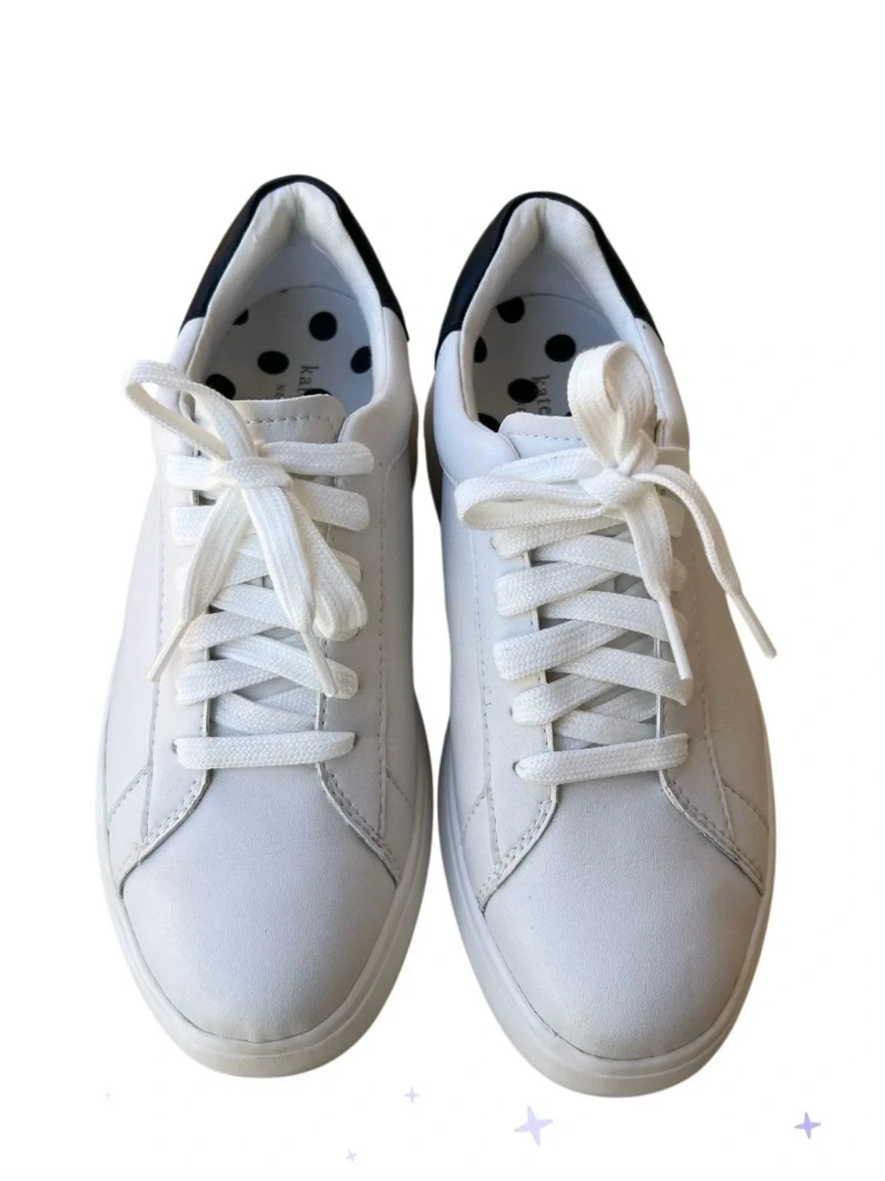 Kate Spade Lift White Leather Lace Up Sneakers 6B